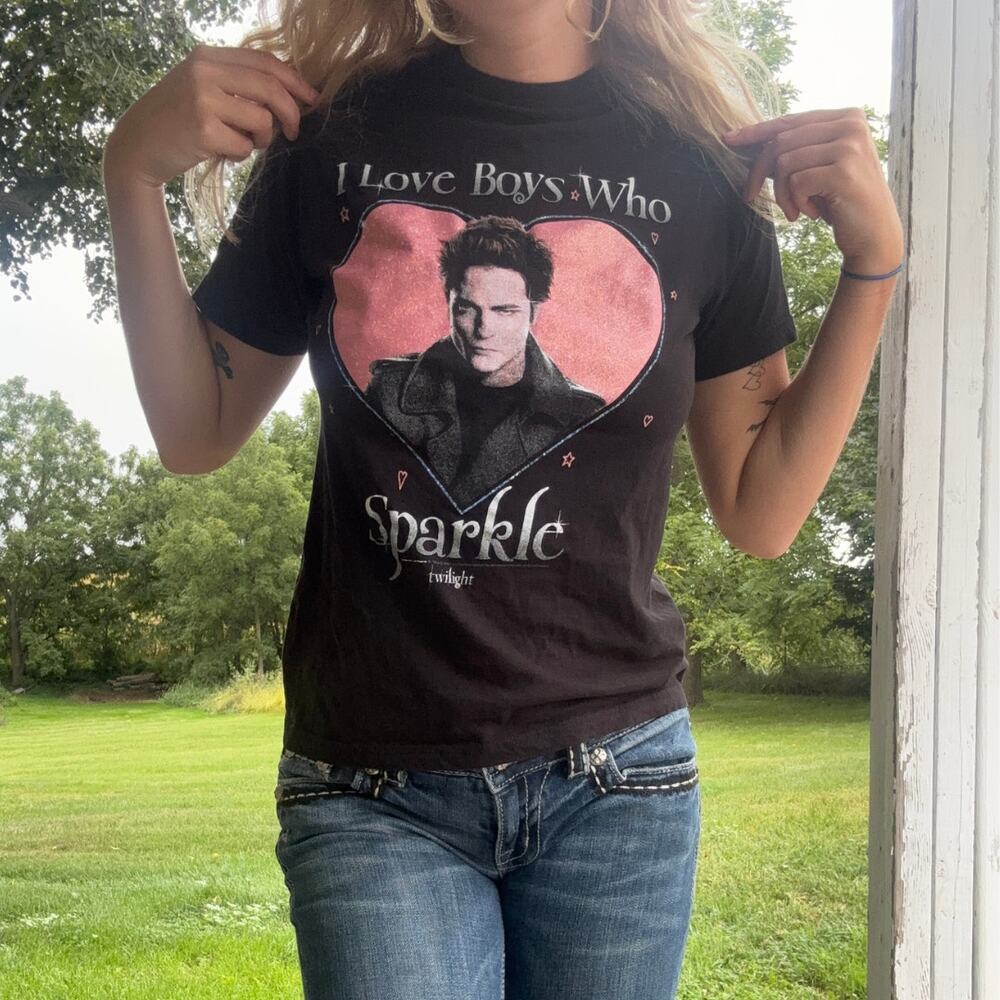 Twilight Edward Cullen I Love Boys Who Sparkle T-Shirt Size Small Twilightcore